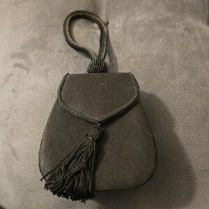 Black Tassel Evening Wristlet Bag